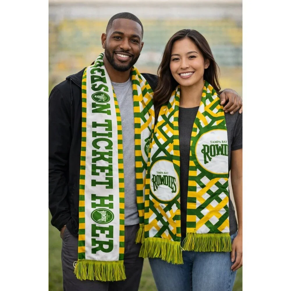 Tampa Bay Rowdies Season Ticket Holder Soccer Scarf Green Yellow